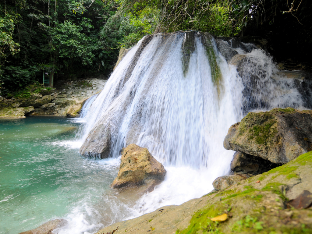 The stunning Reach Falls located is a perfect stop for your Bond Themed Honeymoon