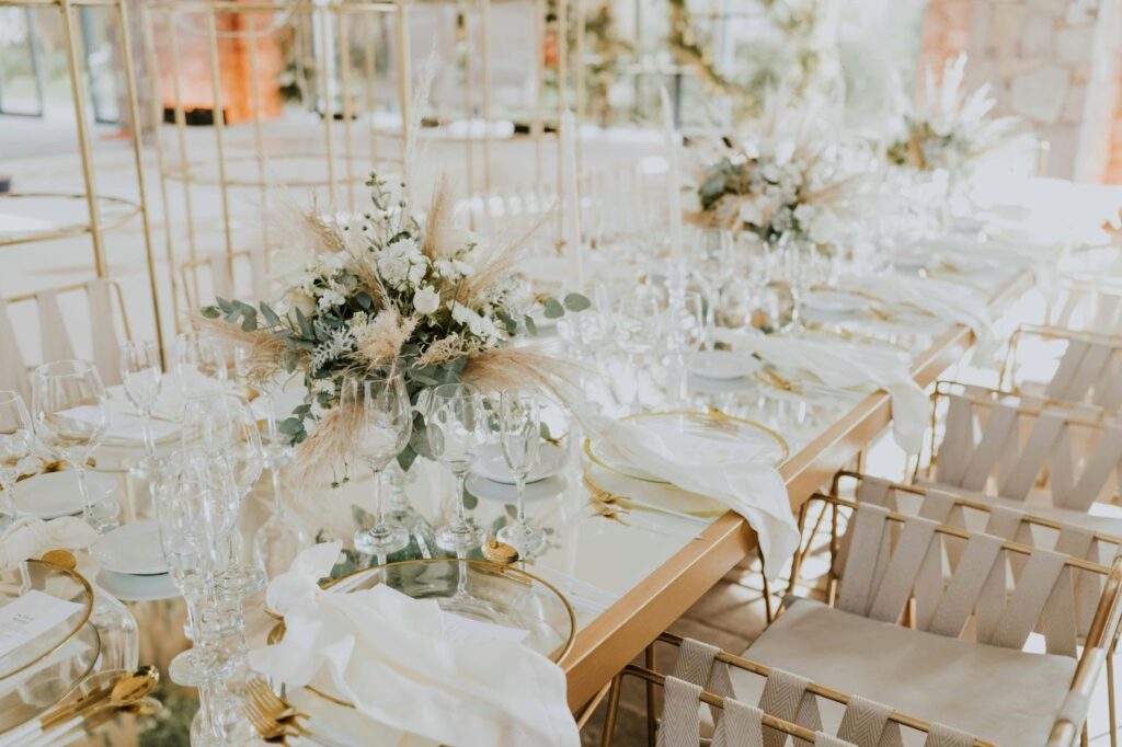 A very elegant table setting for a reception
