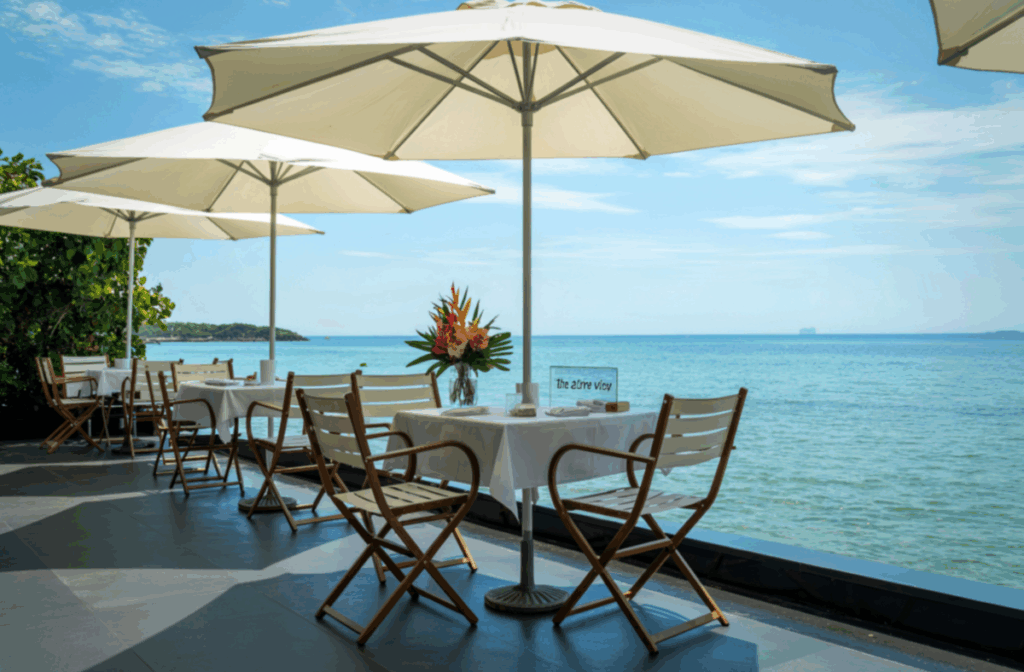 Foodie destination with a view of ocean in Jamaica