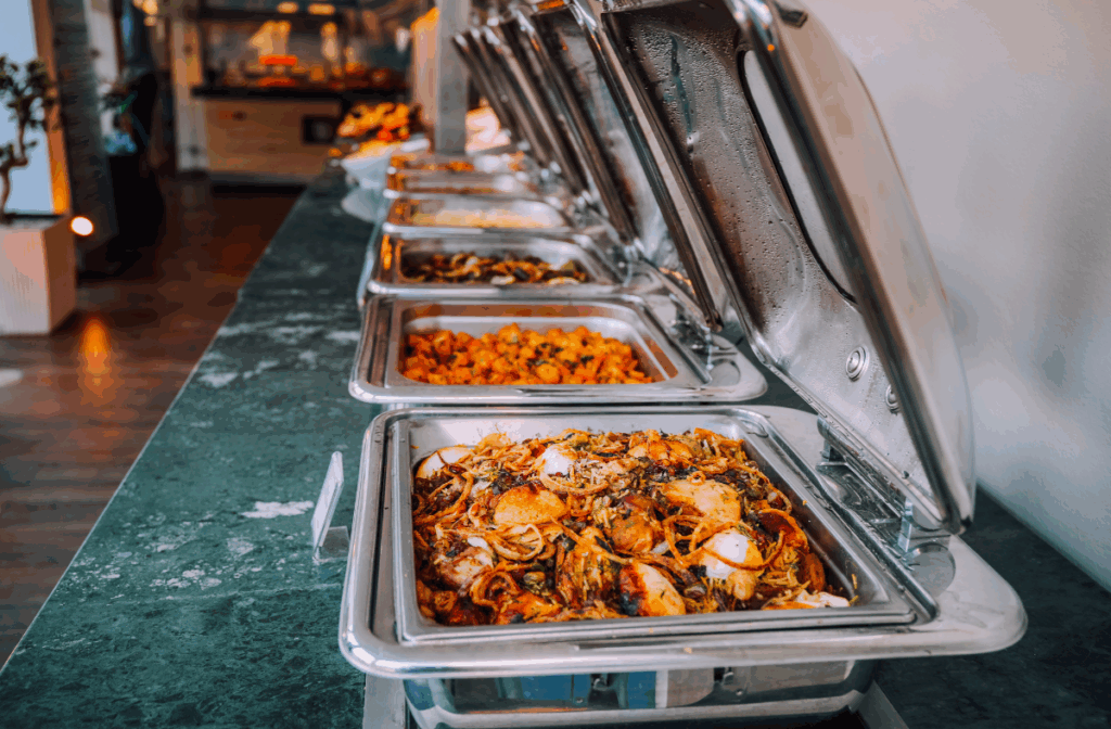 Jamaican foodie destination wedding reception
