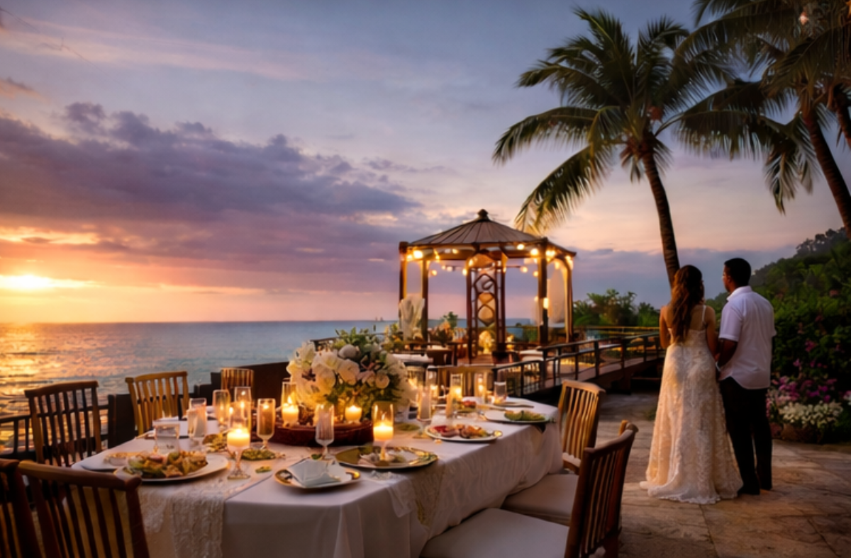 Newlywed couple wedding at montego bay resort