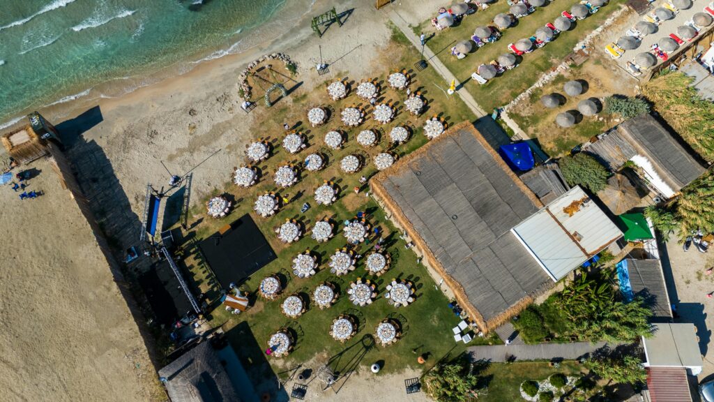 Destination wedding venue setup.